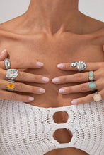 Lyonlee - Chunky Ring Set with Gemstones: 3