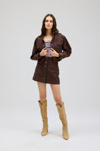 ALLISON New York Elsa Jacket in Espresso, styled with matching Harper Skirt