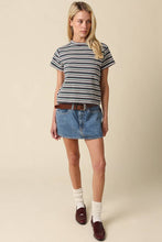 Olivaceous - Riley Multi Stripe Tee: Navy Cream Mocha / S