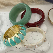 Lyonlee - Pearl Accent Resin Cuff Bracelet: 3