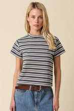Olivaceous - Riley Multi Stripe Tee: Navy Cream Mocha / S