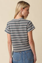 Olivaceous - Riley Multi Stripe Tee: Navy Cream Mocha / S