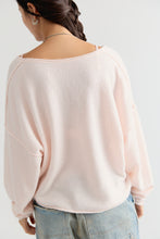 Free People See Me V-Neck Pullover in Ballet Slipper pink back view