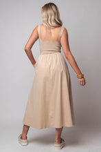 tan midi with fitted top