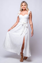white midi dress with slit
