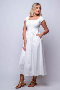 sofie the label fit and flare midi white