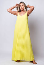 yellow pleated maxi dress