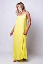 long pleated maxi dress lime yellow
