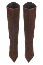 Free People Kiki Kitten Heel Boots in Chocolate Suede, view 2