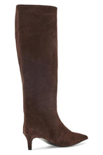 Free People Kiki Kitten Heel Boots in Chocolate Suede, view 3