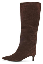 Free People Kiki Kitten Heel Boots in Chocolate Suede, view 4