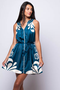 Engineer Print Halter Dress