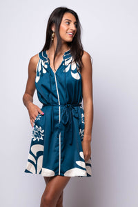 Engineer Print Halter Dress