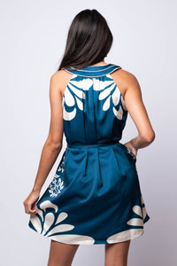 Engineer Print Halter Dress