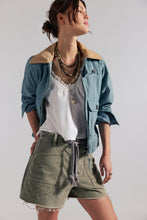 Free People Moxie Shorts in Fern Green, front model view