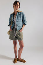 Free People Moxie Shorts in Fern Green, full-length model view