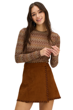 ALLISON New York Noelle Top, close front view of zigzag knit