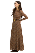 ALLISON New York Olive Skirt, Chestnut Multi, angled front view with matching knit top