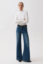 Pistola Vivian Mid Rise Wide Leg jeans in Blue Depths, full-length front view