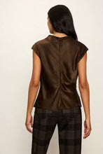 Sanctuary Nights With You Satin Shell in Espresso Martini, rear view showing the center-back zipper.