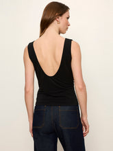 Sanctuary Scoop Back Tank in Black, rear view showing the deep scoop back.