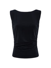 Sanctuary Scoop Back Tank in Black, clean front product image of the jersey tank.