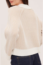 Gentle Fawn Xander Sweater in Cream, back view of knit texture