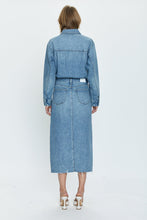 denim midi dress long sleeve