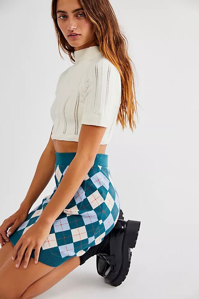 Argyle Viola Sweater Mini | mini skirt | FREE PEOPLE