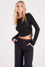Aubrey Ruched Side Long Sleeve | cropped top | PROJECT SOCIAL T