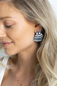 Black Tile Earrings - Bandit and the Babe