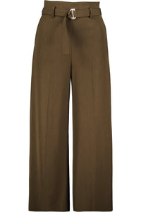 long wide leg belted work pant