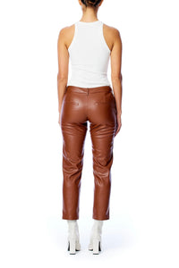 Franny Vegan Leather Trouser Chestnut lblc
