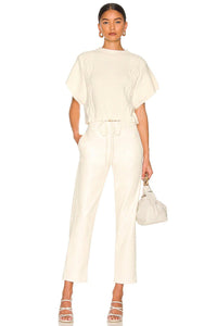 Franny Vegan Leather Trouser | Ivory - Bandit and the Babe