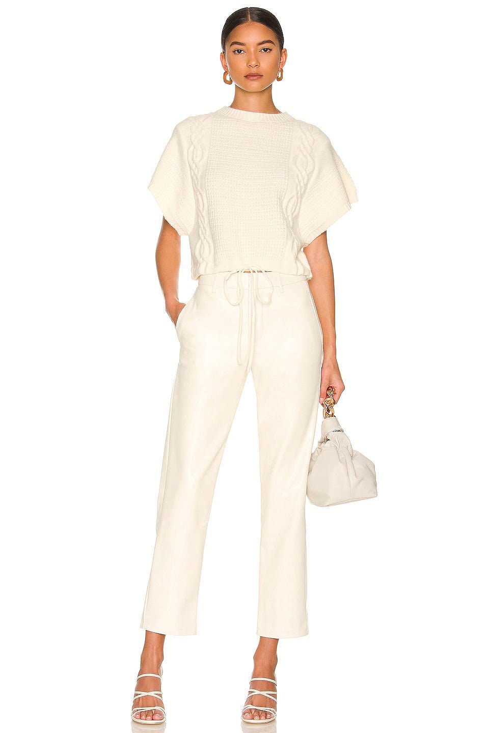 Franny Vegan Leather Trouser | Ivory - Bandit and the Babe