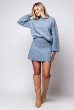 blue sweater skirt with bleats
