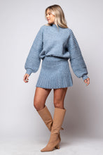 Gabrielle Sweater Skirt in dusty blue