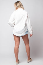 balloon sleeve white button down