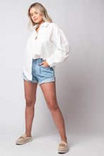freyed hem long sleeve button down