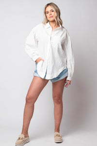 front pocket white button down
