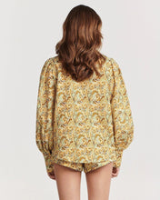 button up paisley print top