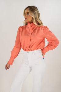 Kiss My Class Coral Blouse - Bandit and the Babe