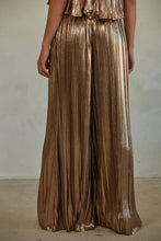 bronze metallic pleated pant by together