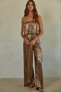 lets party pant bronze pleated pants by together
