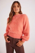 cantaloupe fuzzy long sleeve sweater