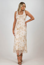 Cream fully beaded midi dress