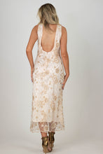 cream beaded slip dress with scalloped detail