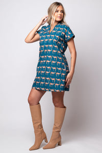 mini dress with camel print