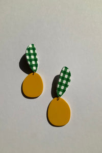 Palmetto Gingham Teardrop Earrings - Bandit and the Babe
