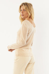 Rosewater Long Sleeve Knit Top | Sand | LONG SLEEVE TOP | Amuse Society